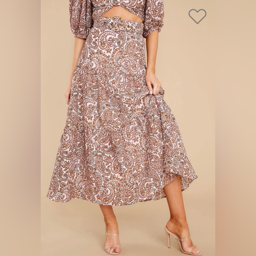 MINKPINK Jedda Paisley Belted Midi Skirt NWT SOLD OUT in stores
